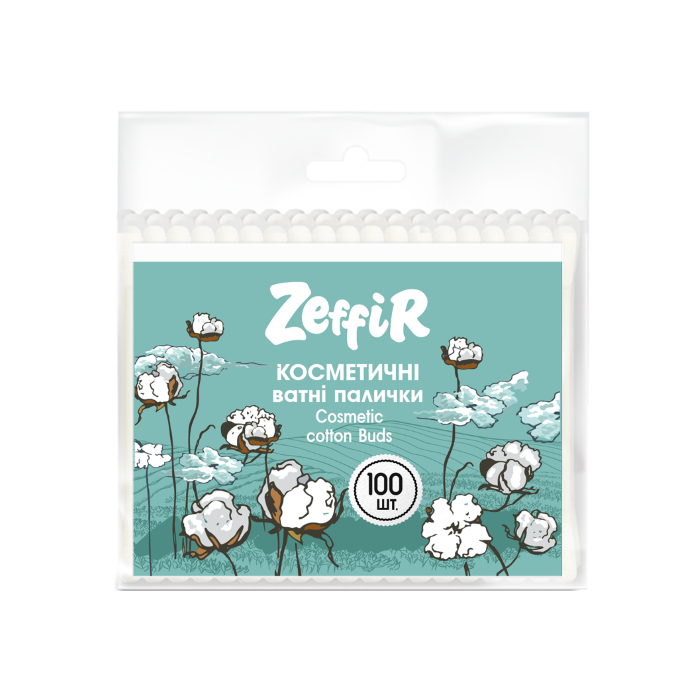 Ватні палички Zeffir косметичні 100 шт.