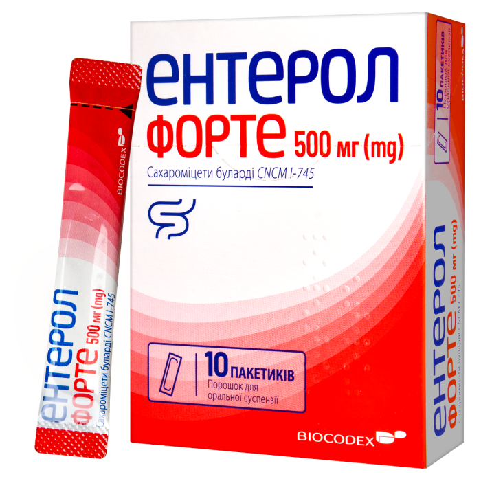 Ентерол форте 500 мг пакети №10