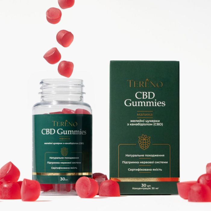 CBD Tereno зі смаком малини желейні цукерки №30