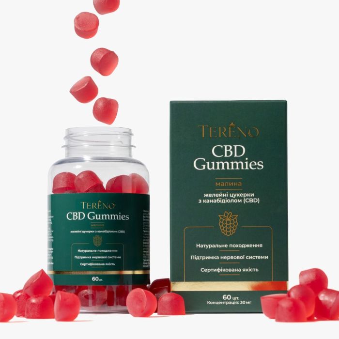 CBD Tereno зі смаком малини желейні цукерки №60