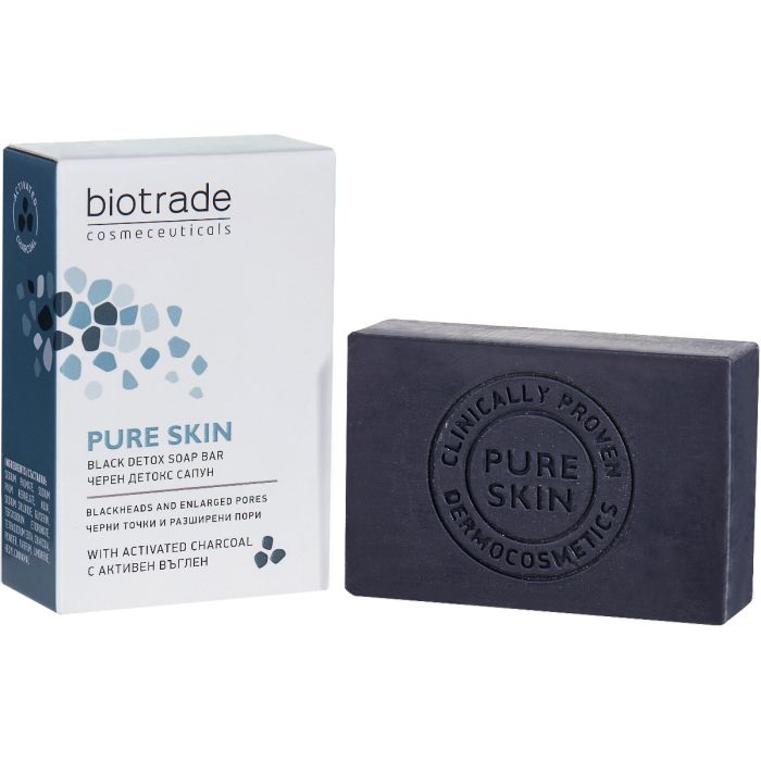Мило-детокс Biotrade (Біотрейд) Pure Skin для шкіри обличчя та тіла з розширеними порами, 100 г