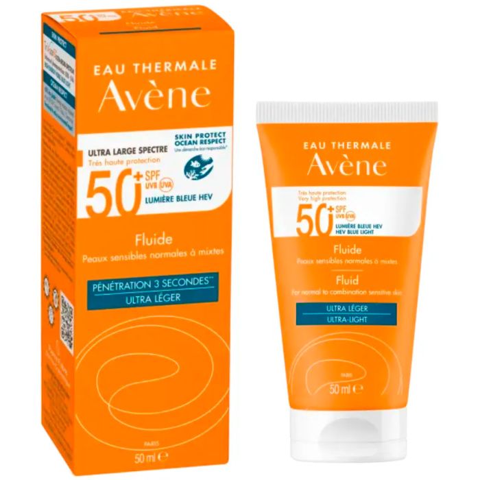 Флюид Avene (Авене) солнцезащитный для нормальной и комбинированной кожи лица SPF 50+, 50 мл