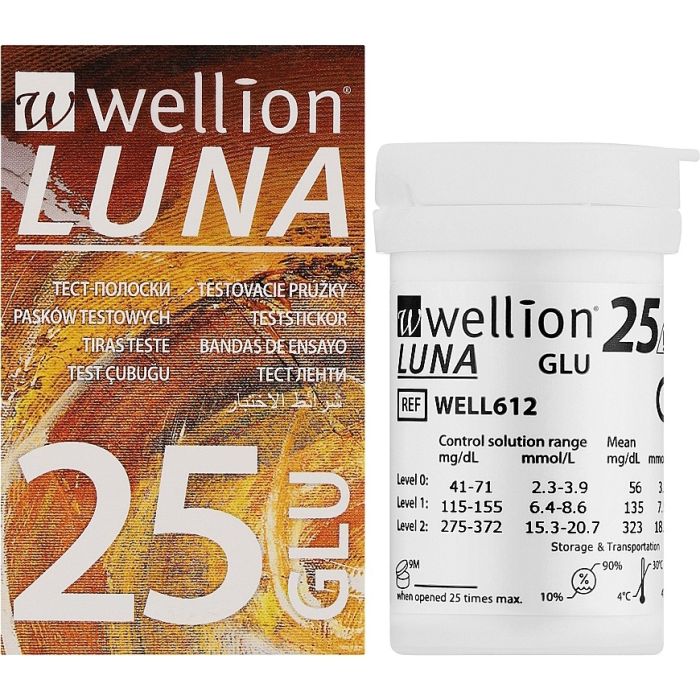 Тест-смужки Wellion Luna для глюкометра №25