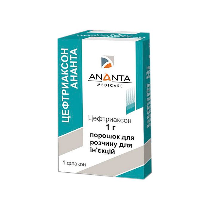 Цефтриаксон Ананта порошок для раствора для инъекций по 1 г флакон №1