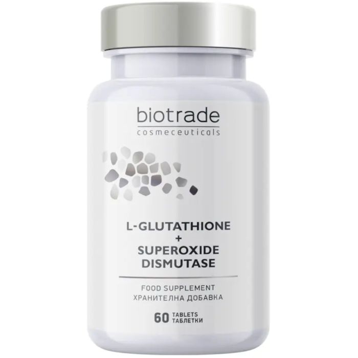 Антиоксидантний комплекс Biotrade (Біотрейд) Intensive L-Glutathione + Superoxide Dismutase для омолодження та проти пігментації таблетки №60 - фото №1 Антиоксидантний комплекс Biotrade (Біотрейд) Intensive L-Glutathione + Superoxide Dismutase для омолодження та проти пігментації таблетки №60