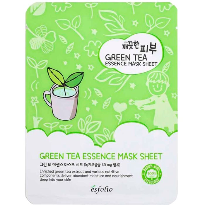 Маска тканевая для лица Esfolio Pure Skin с зеленым чаем, 25 мл