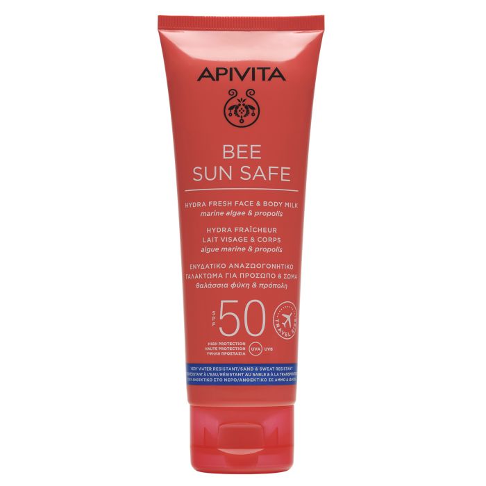 Молочко Apivita Bee Sun Safe сонцезахисне для обличчя і тіла SPF50 200 мл