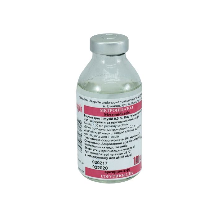 Метронідазол 0.5% розчин для інфузій пляшка 100 мл