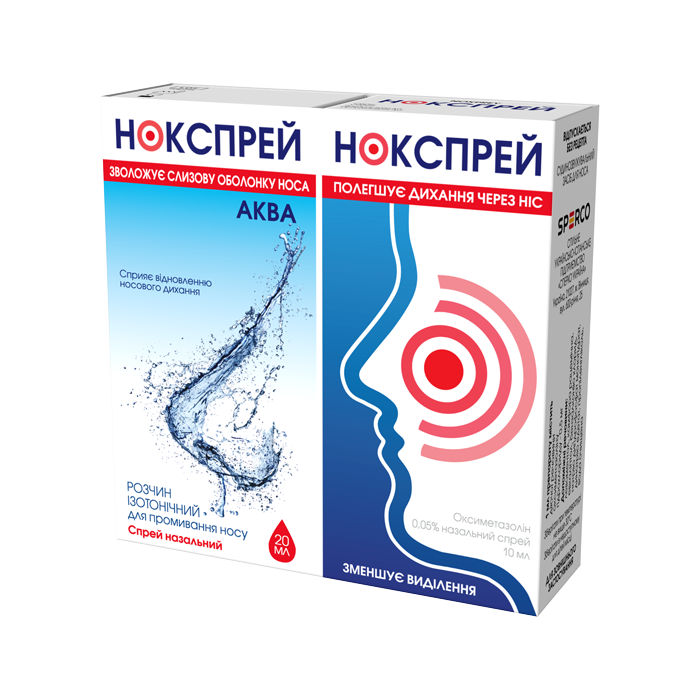Нокспрей 10 мл + Нокспрей Аква 20 мл - фото №1 Нокспрей 10 мл + Нокспрей Аква 20 мл