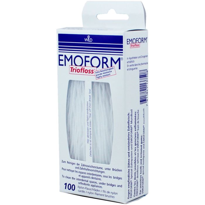 Зубная нить Emoform Triofloss суперфлосс, стандартный, высокопрочный, 100 шт.