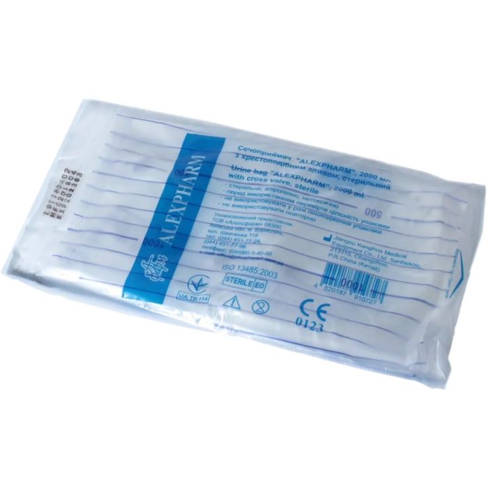 Мочеприемник Alexpharm с крестовым (Т-образным) сливом, 2000 мл №1