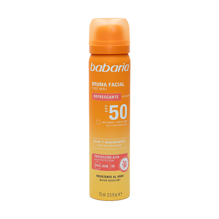 Мист Babaria (Бабария) солнцезащитный для лица SPF50 75 мл - фото №1 Мист Babaria (Бабария) солнцезащитный для лица SPF50 75 мл