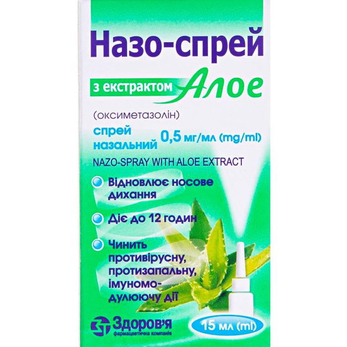 Назо-спрей с экстрактом Алое спрей назальный 0,5 мг/мл по 15 мл