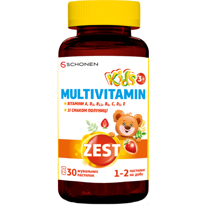 Вітаміни Zest Kids Multivitamin жувальні пастилки №30