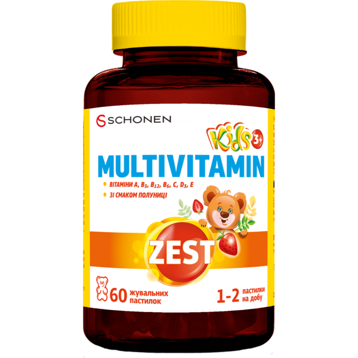 Вітаміни Zest Kids Multivitamin жувальні пастилки №60