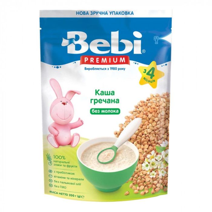 Каша Bebi Premium безмолочная гречневая, с 4 месяцев 200 г