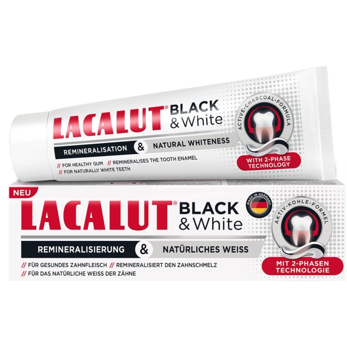 Зубна паста Lacalut (Лакалут) Black and White 75 мл