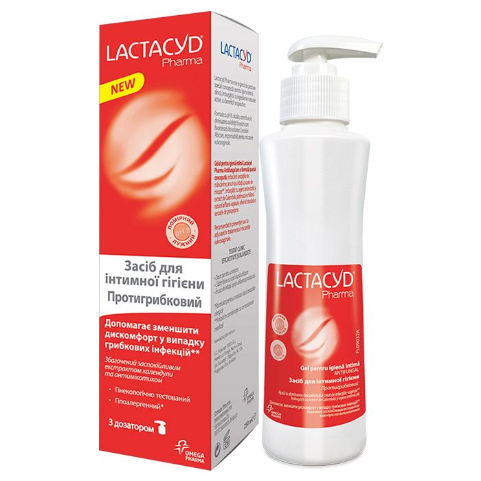 Засіб для інтимної гігієни Лактацид (Lactacyd) Фарма Протигрибковий 250 мл з дозатором