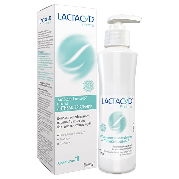 Засіб для інтимної гігієни Лактацид (Lactacyd) Фарма Антибактеріальний 250 мл з дозатором