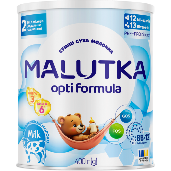 Суміш суха молочна Малютка Опти формула 2, 6-12 місяців, 400 г