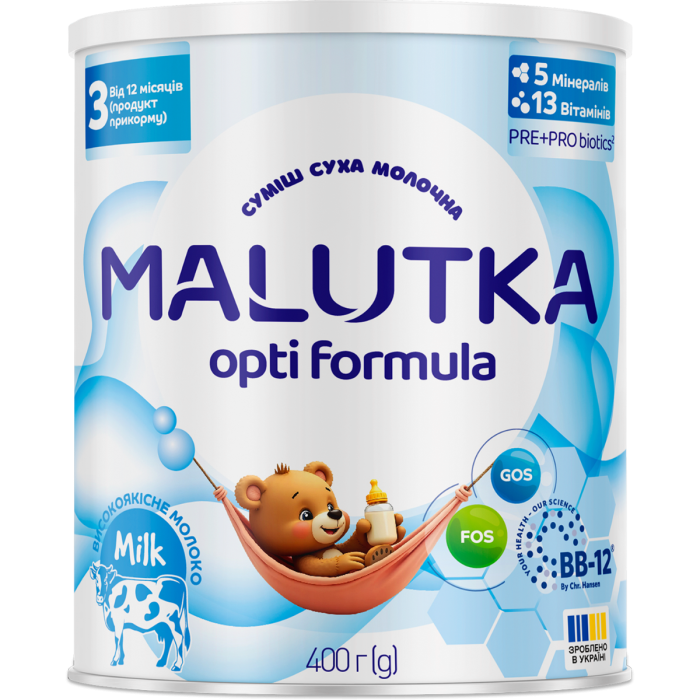 Суміш суха молочна Малютка Опти формула 3, від 12 місяців, 400 г