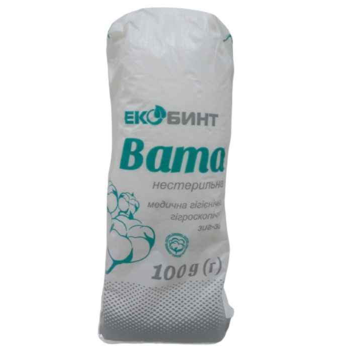 Вата Экобинт медицинская нестерильная зиг-заг 100 г