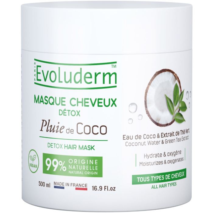 Маска Evoluderm (Еволюдерм) для всіх типів волосся детокс з водою кокоса 500 мл 