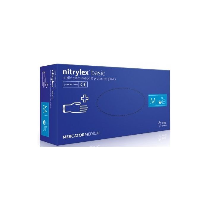 Перчатки NitryLex (НитриЛекс) Basic смотровые нитриловые нестерильные неприпудренные р. М №100