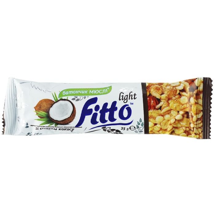 Батончик-мюсли Fitto light с кокосовой стружкой, 25 г