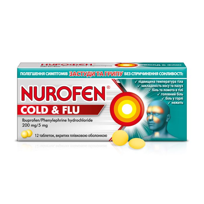  Нурофен Колд&Флю 200 мг/5 мг таблетки №12