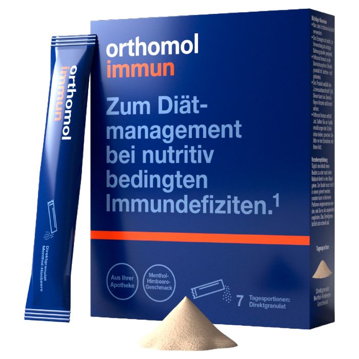 Orthomol Immun Junior Directgranulat Малина – Лайм, сила иммунитета для детей, 7 дней, гранулы №7
