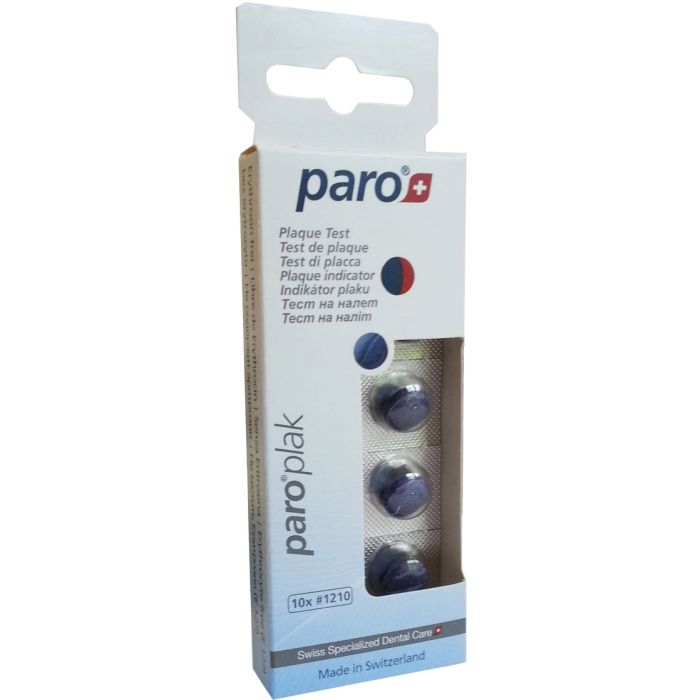 Таблетки 2-цветные Paro Swiss plak для индикации зубного налета, 10 шт.