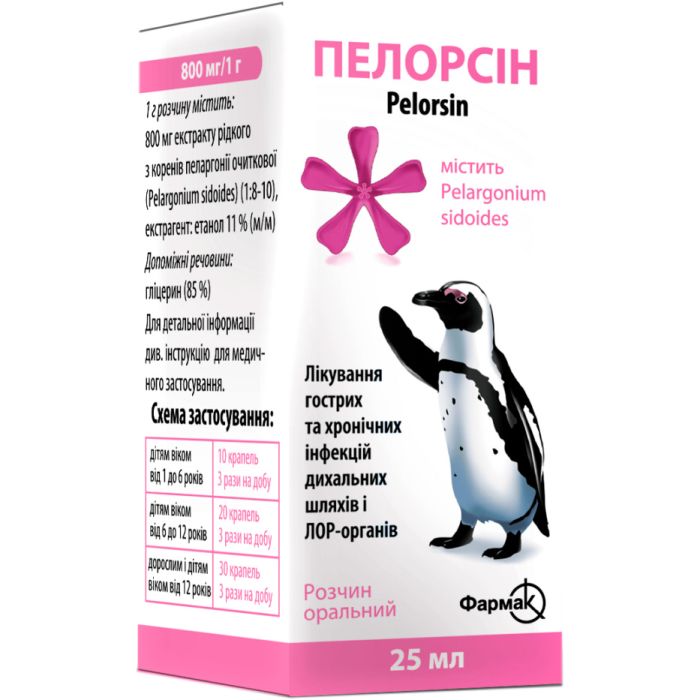 Пелорсін 800 мг/1 г флакон розчин 25 мл №1