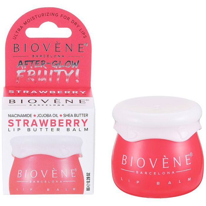 Бальзам Biovene (Биовен) для сухих губ увлажняющий с клубникой и ниацинамидом 8 г