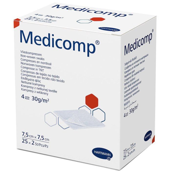 Салфетка Medicomp из нетканого материала 7,5 см х 7,5 см