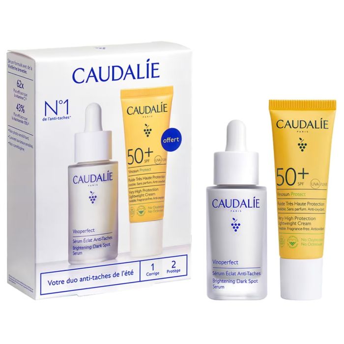 Набор Caudalie (Кодали) Vinoperfect 2026 (Сыворотка для коррекция цвета лица 30 мл+Крем солнцезащитный легкий SPF 50+ 20 мл)