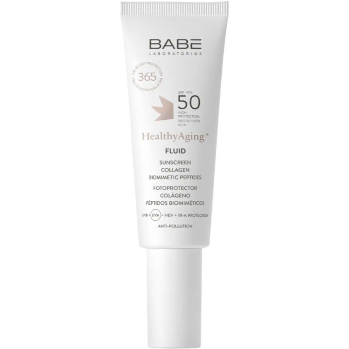 Солнцезащитный флюид Babe Laboratorios Healthy Aging с коллагеном и пептидами SPF 50 40 мл - фото №1 Солнцезащитный флюид Babe Laboratorios Healthy Aging с коллагеном и пептидами SPF 50 40 мл