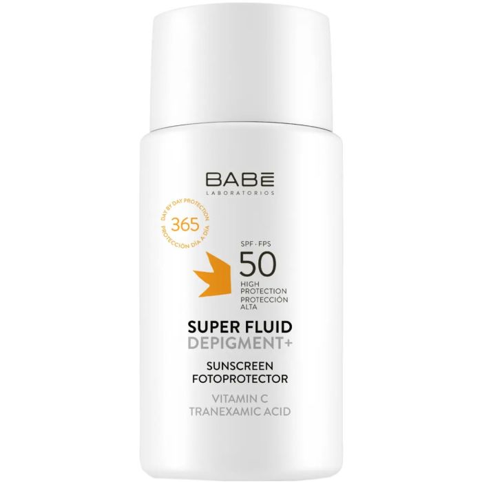 Сонцезахисний супер флюїд Babe Laboratorios з транексамовою кислотою та вітаміном С SPF 50, 50 мл
