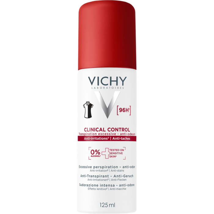 Антиперспірант Vichy (Віши) Clinical Control проти надмірного потовиділення, запаху та плям на одязі 96 годин захисту 125 мл