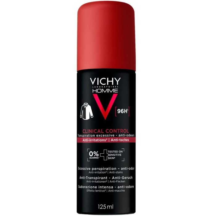 Антиперспірант Vichy (Віши) Homme для чоловіків проти надмірного потовиділення, запаху та плям на одязі 96 годин захисту 125 мл