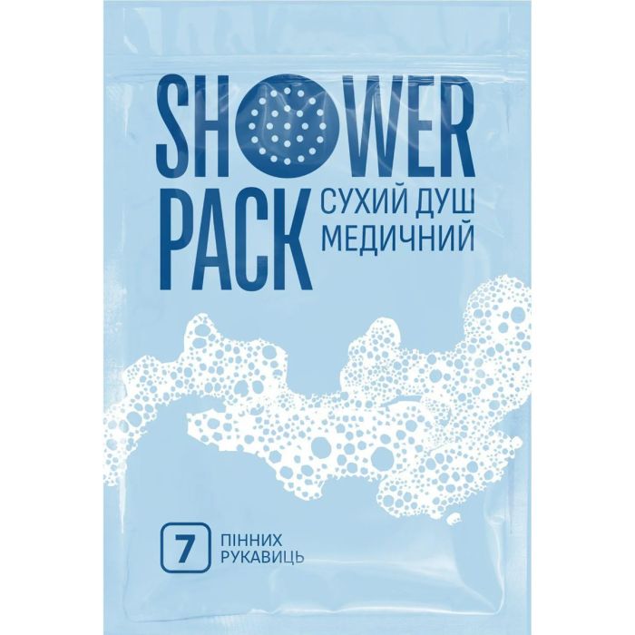 Сухой душ Shower Pack медицинский, перчатки пенные 7 шт.