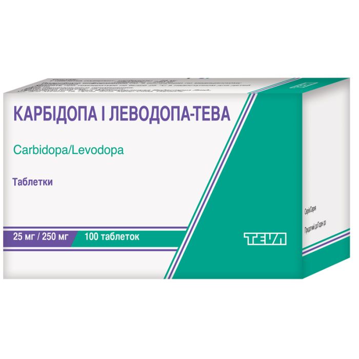 Карбідопа и Леводопа-Тева 25 мг/250 мг таблетки №100