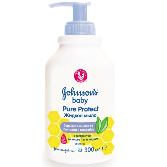Мило рідке Johnsons дитяче Pure Protect 2в1 для миття рук і тіла 300 мл