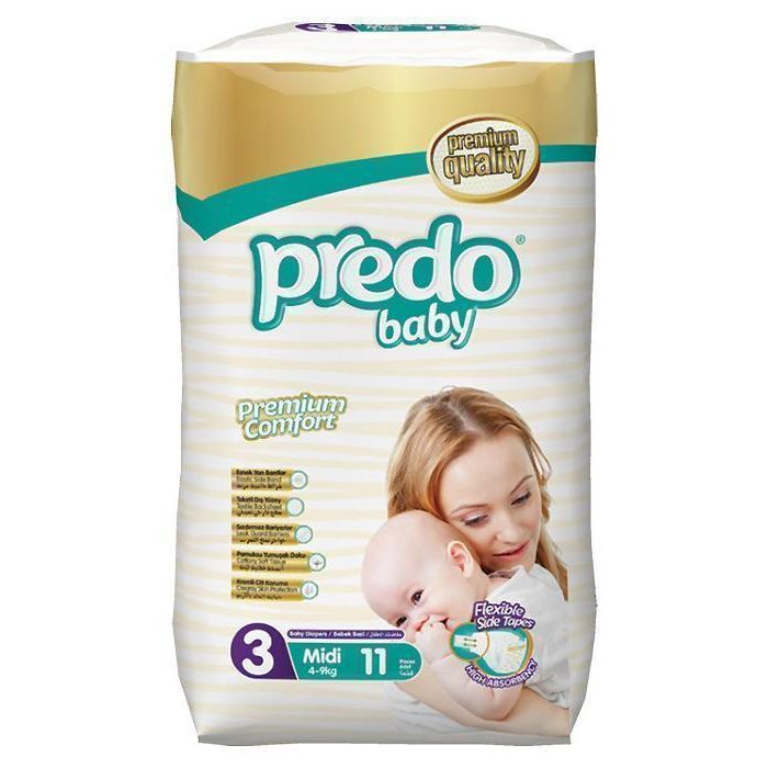 Підгузки Predo Baby Midi р.3 (4-9 кг) 11 шт