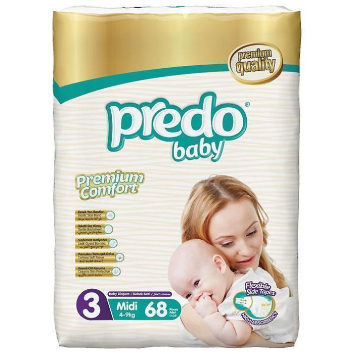Підгузки Predo Baby Midi р.3 (4-9 кг) 68 шт