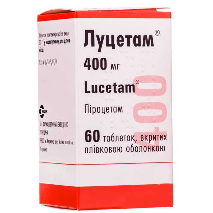 Луцетам 400 мг таблетки №60