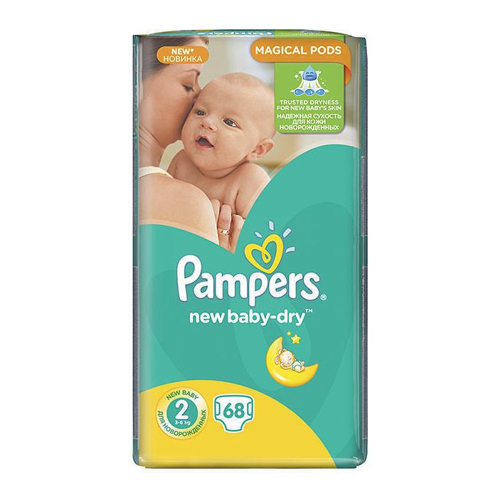 Подгузники Pampers Mini New Baby DRY Mini 3-6 кг 68 шт