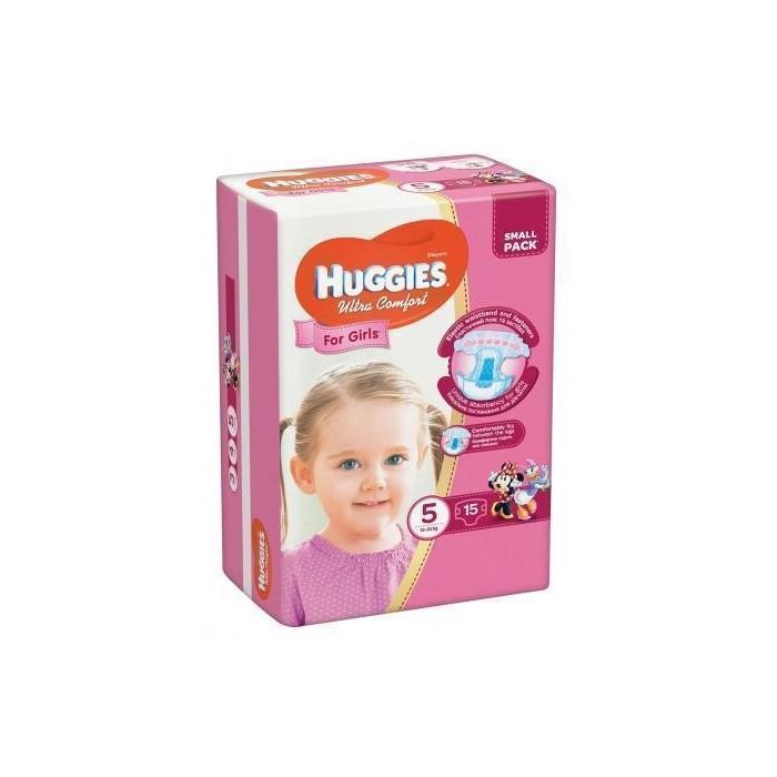 Підгузки Huggies Ultra Comfort р.5 (12-22 кг) для дівчаток 15 шт