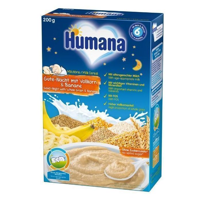 Каша Humana Солодкі сни молочна цільнозернова з бананом (з 6 місяців) 200 г