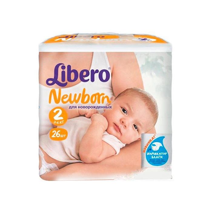 Подгузники Libero Newborn р.2 (3-6 кг) 26 шт